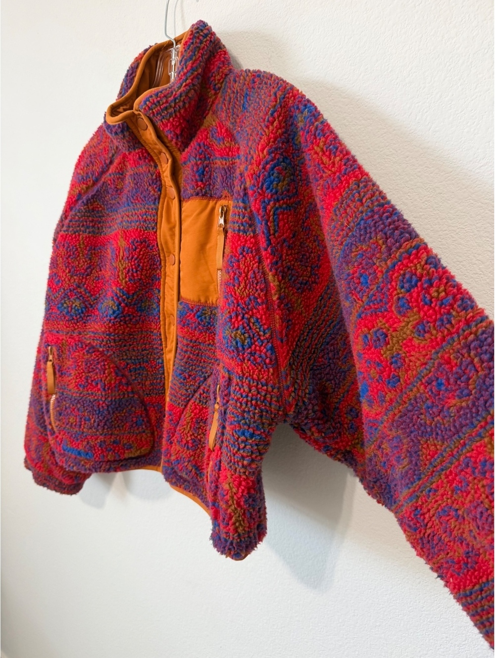 BLANKNYC Long Sleeve Snap Button Teddy Sherpa Patterned Jacket Women's Size M - Picture 4 of 9